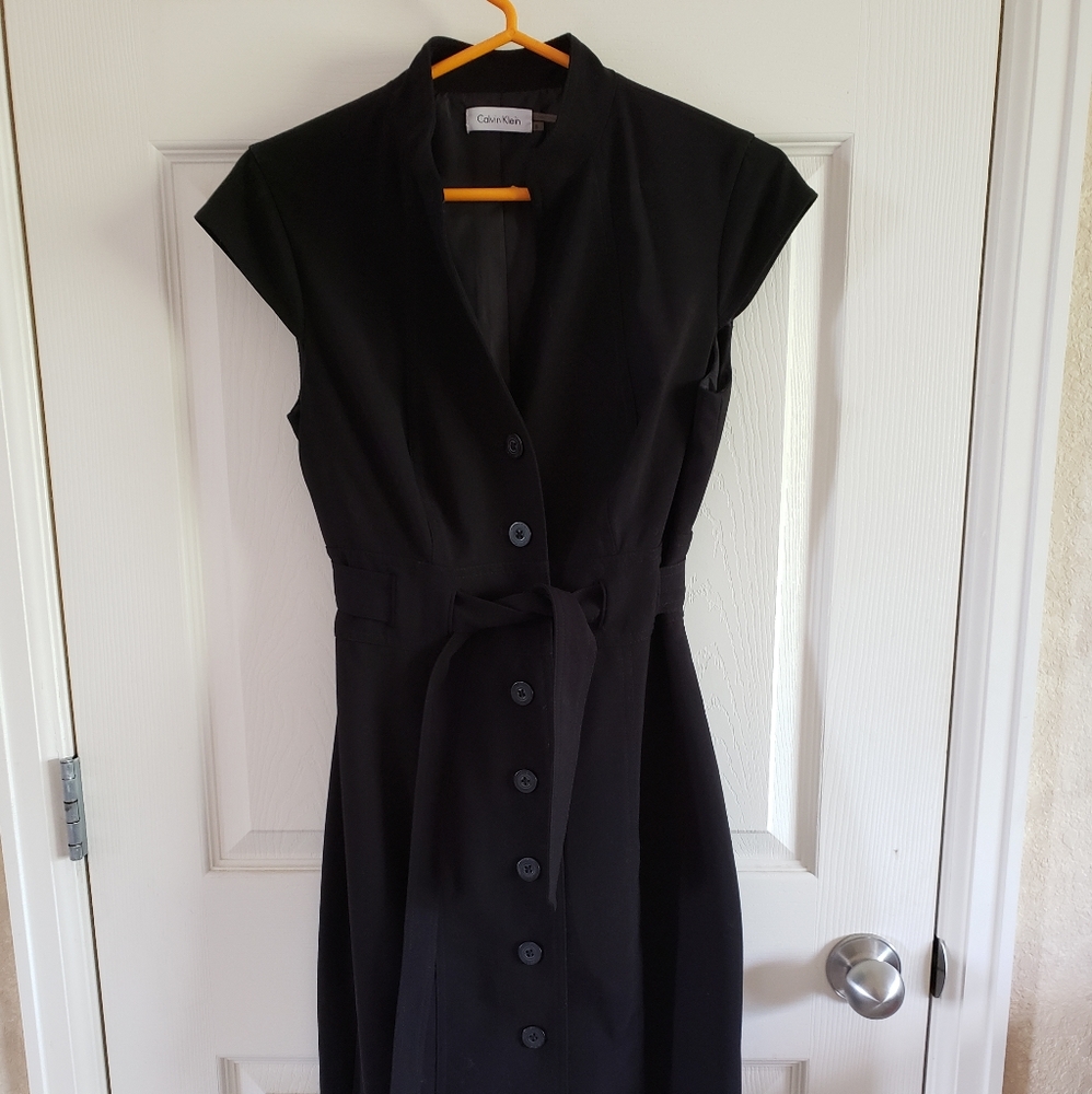 Black Button Front Dress